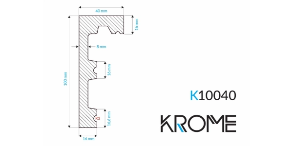 Listwa karniszowa, osłona karnisza K10040 - Krome